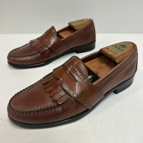 NEW HEELS Polo Ralph Lauren x Rancourt & Co. Brogue Kiltie Loafer Brown USA 9.5 - Picture 6 of 14